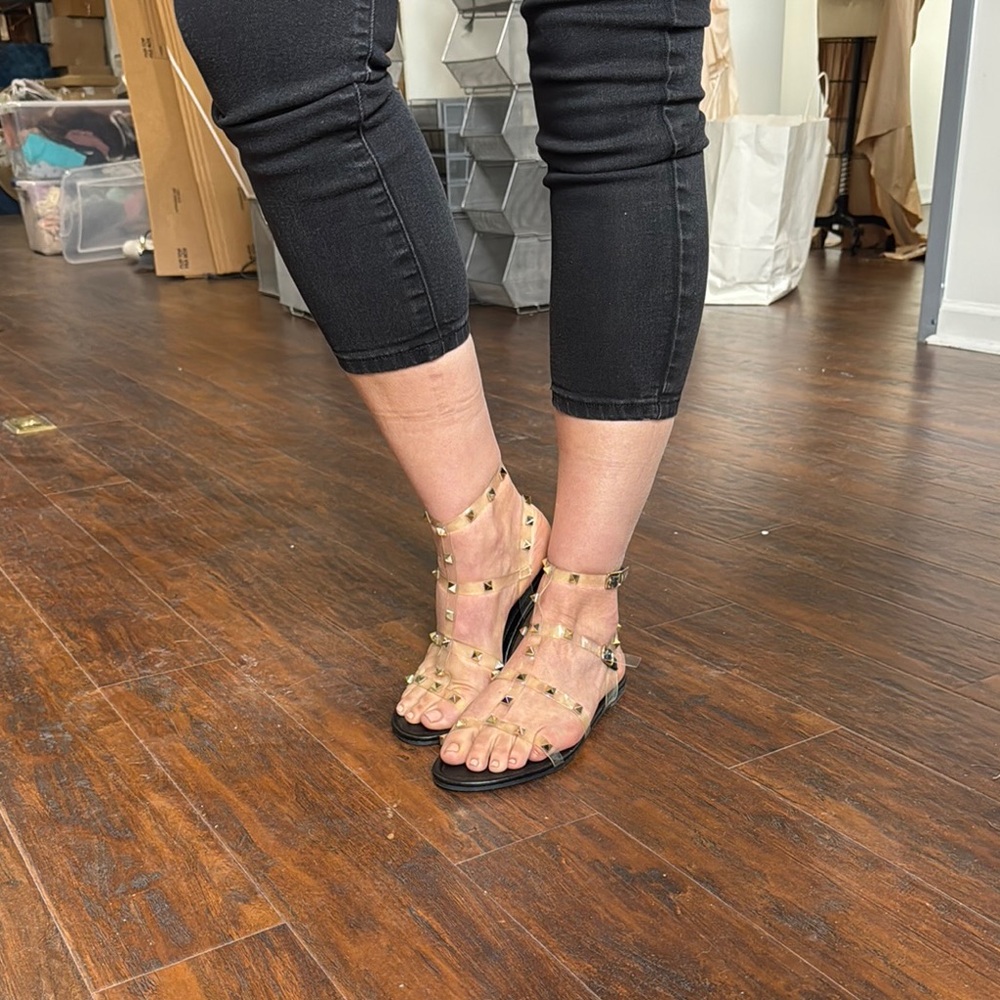 Studded Transparent Sandals